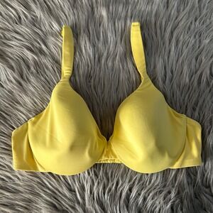 Vintage Body By Victoria IPEX Full Coverage Bra Womens Size 36C Yellow Underwire